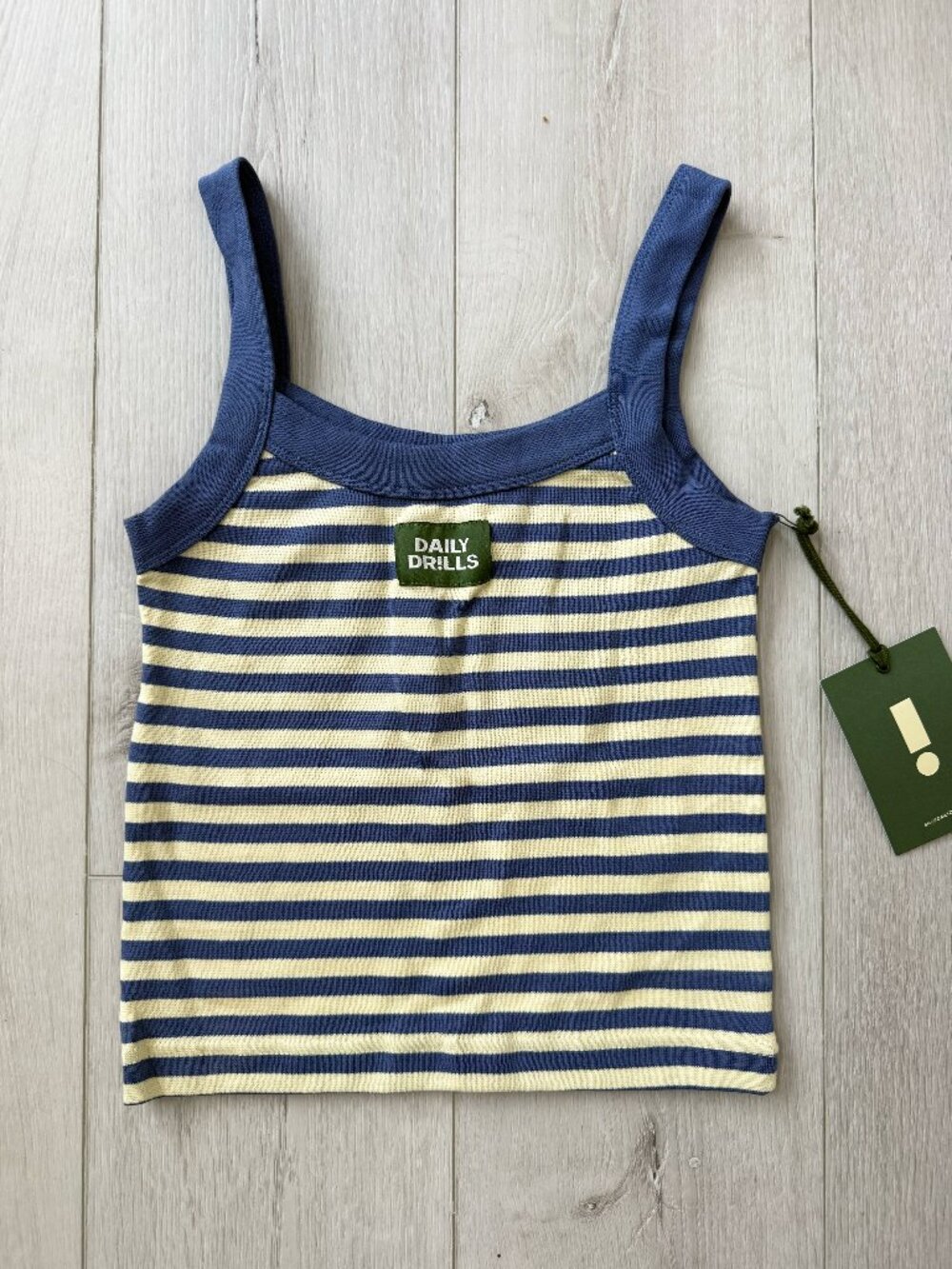 Daily Drills Striped Logo Everyday Tank - Navy & Lemonade XS/S
